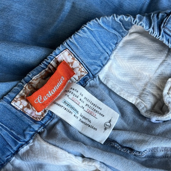 Anthropologie Cartonnier tie belted tapered soft blue jeans, size S - Picture 3 of 10